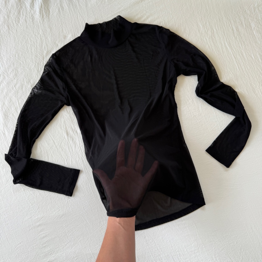 Women's Sheer Mock Neck Top